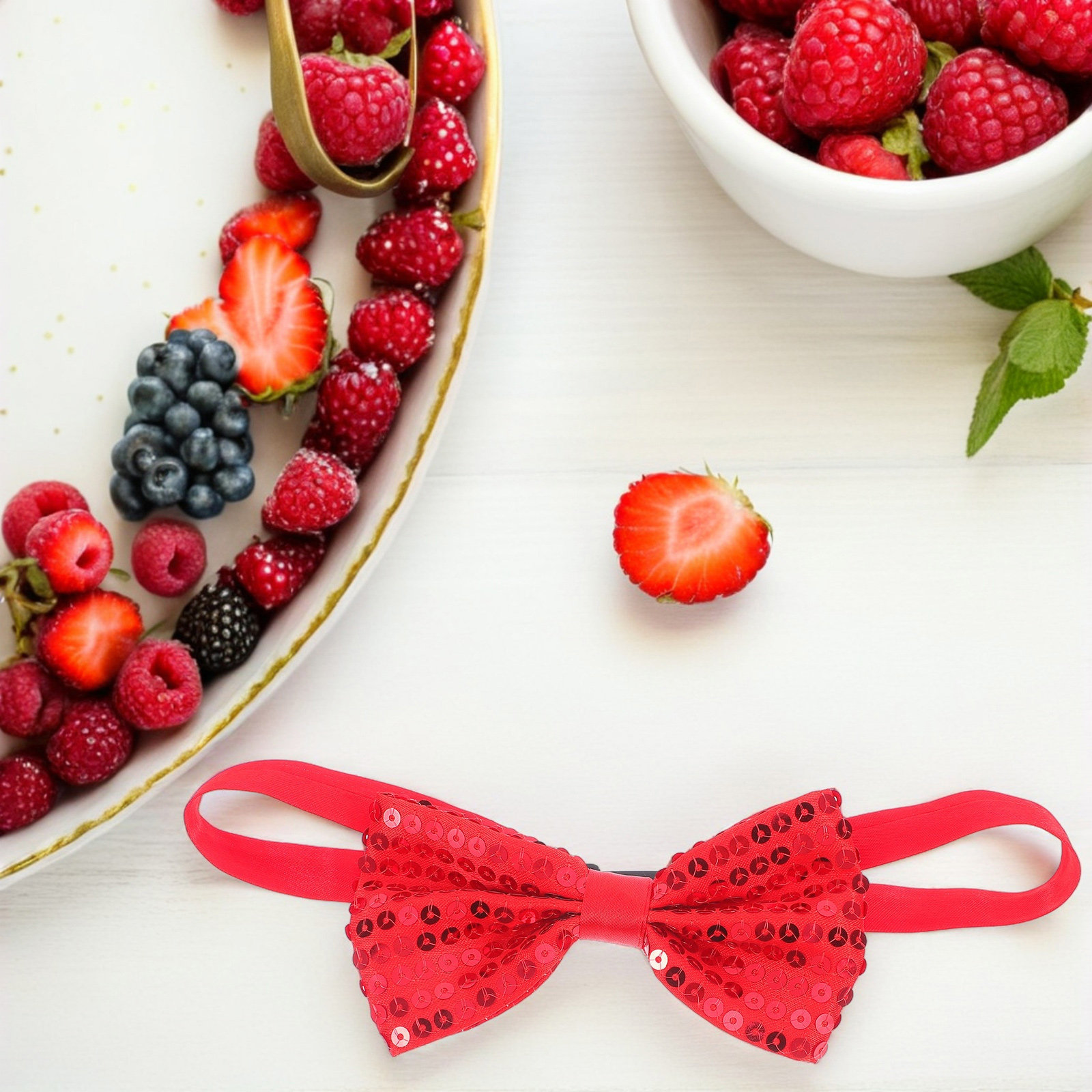 10Pcs Red Sequin Bow Tie Child - Bow Tie Pre Tied 评论和价格