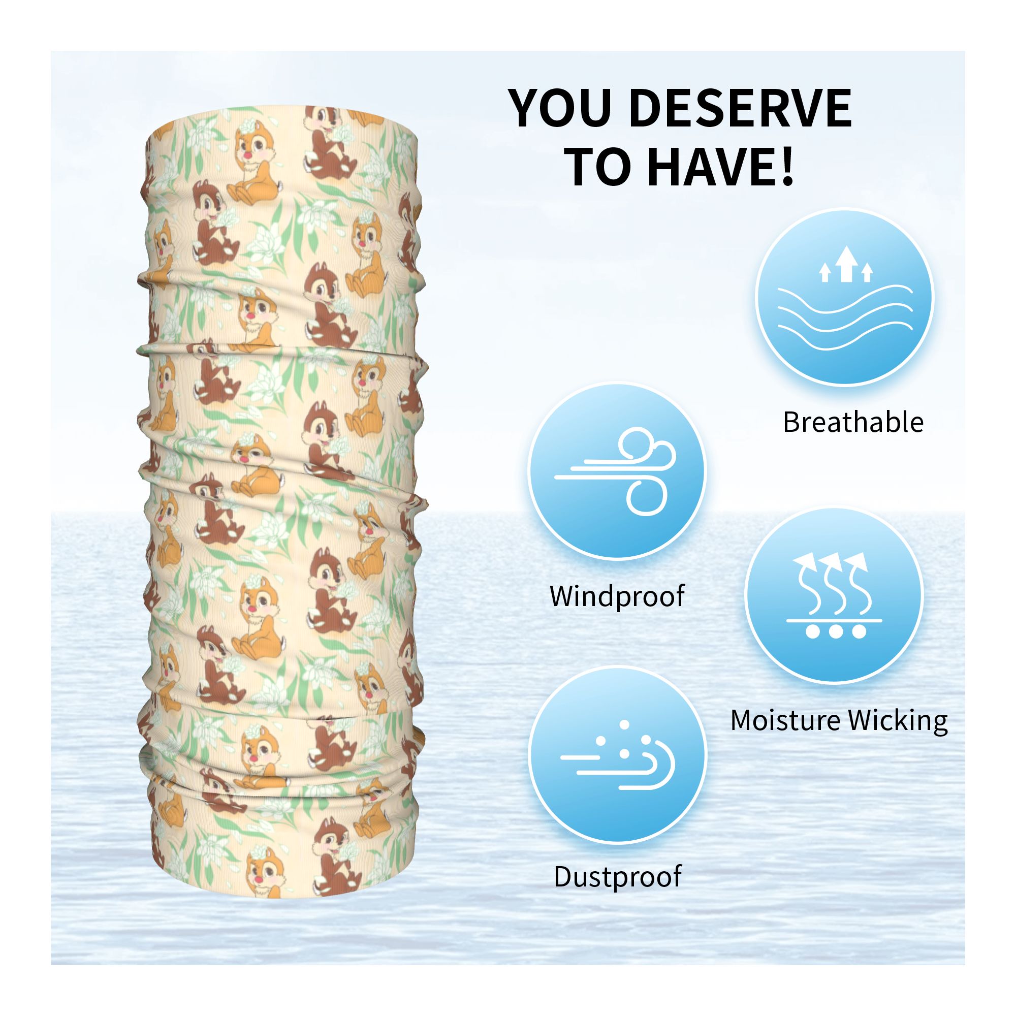 Custom Cute C-Chip And D-Dale  - Neck Warmer Tube 评论和价格