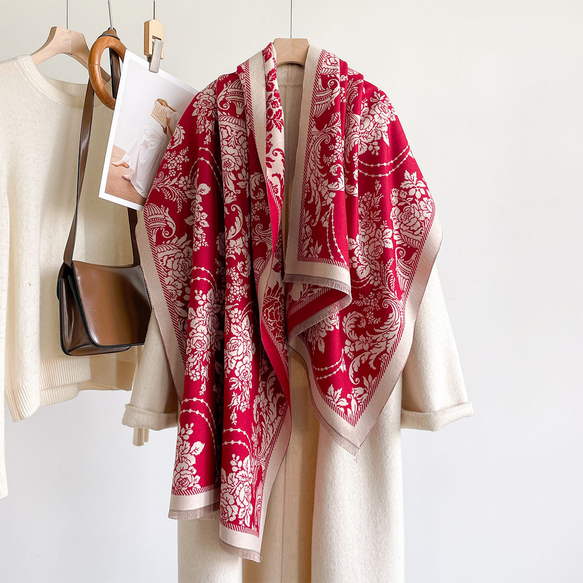 Imitation Cashmere Fringed Sca - Pashmina Wrap Large 评论和价格